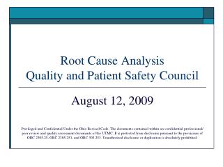 Root Cause Analysis Quality and Patient Safety Council