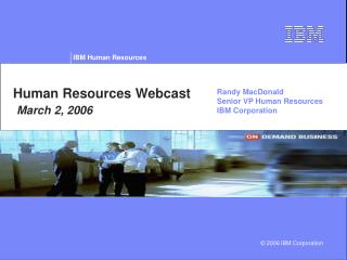 Human Resources Webcast March 2, 2006