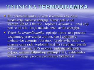 TEHNI ^ KA TERMODINAMIKA