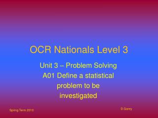 OCR Nationals Level 3