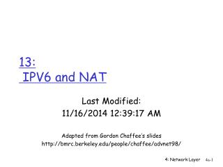 13: IPV6 and NAT