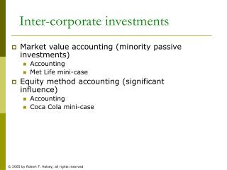 Inter-corporate investments