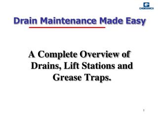 Drain Maintenance Made Easy