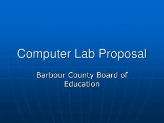 Computer Lab Proposal