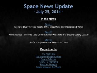 Space News Update - July 25, 2014 -
