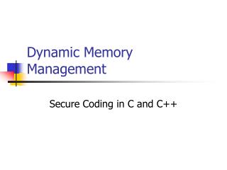 Dynamic Memory Management