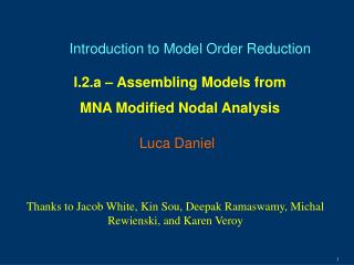 Introduction to Model Order Reduction