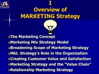 I Overview of MARKETING Strategy