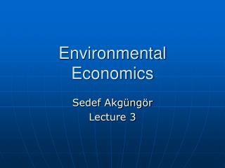 Environmental Economics