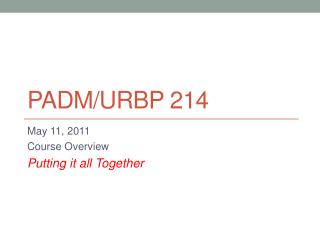 Padm / urbp 214