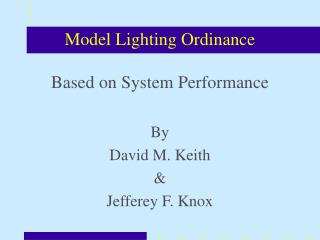 Model Lighting Ordinance