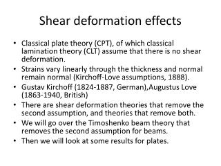 Shear deformation effects