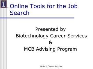 Online Tools for the Job Search