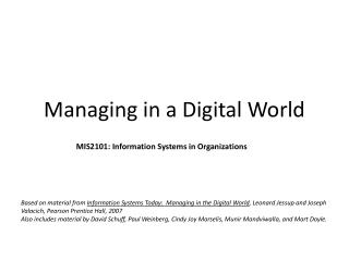 Managing in a Digital World