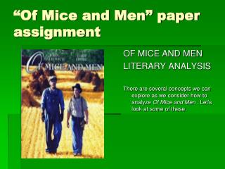 “Of Mice and Men” paper assignment