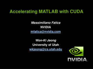 Accelerating MATLAB with CUDA