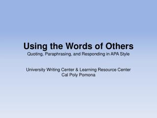 The Purpose of This Workshop