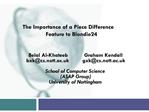 The Importance of a Piece Difference Feature to Blondie24