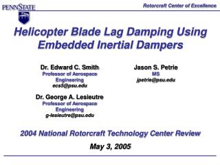 Helicopter Blade Lag Damping Using Embedded Inertial Dampers