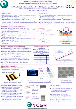 Optical Chemical Sensor Systems based on Photosensitive Hybrid Sol-Gel Glass