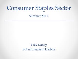 Consumer Staples Sector