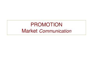 PROMOTION Market Communication