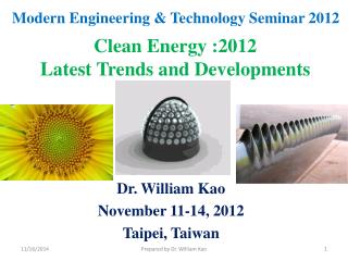 Modern Engineering &amp; Technology Seminar 2012