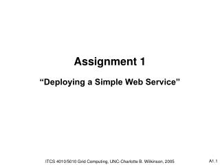 Assignment 1 “Deploying a Simple Web Service”