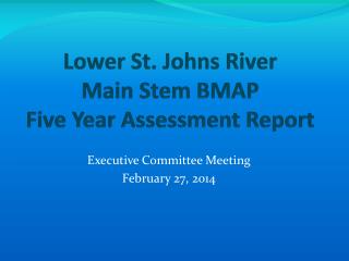 Lower St. Johns River Main Stem BMAP Five Year Assessment Report
