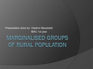 Marginalised groups of rural population