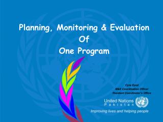 Planning, Monitoring &amp; Evaluation Of One Program