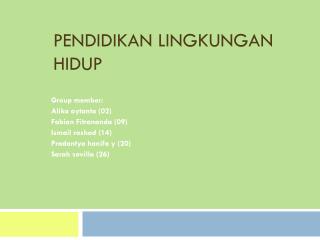 Pendidikan Lingkungan Hidup