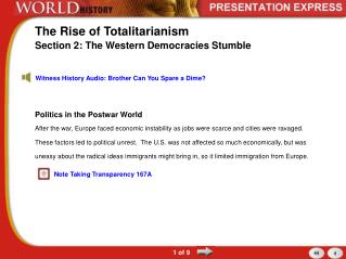 The Rise of Totalitarianism