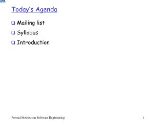 Today’s Agenda