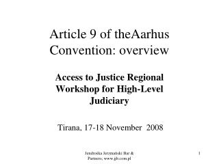 Article 9 of theAarhus Convention: overview