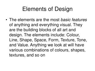 Elements of Design