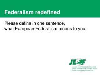 Federalism redefined