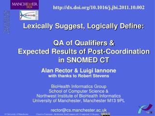 Alan Rector &amp; Luigi Iannone with thanks to Robert Stevens