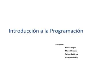 Introducción a la Programación