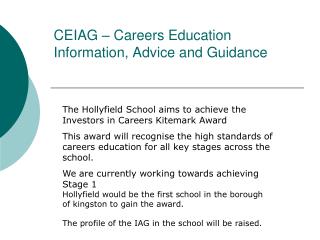 CEIAG – Careers Education Information, Advice and Guidance