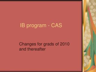 IB program - CAS