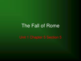 The Fall of Rome