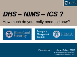 DHS – NIMS – ICS ?