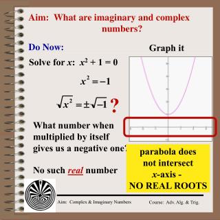 Aim: What are imaginary and complex 				numbers?