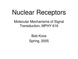 Nuclear Receptors