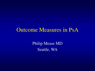 Outcome Measures in PsA