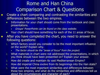 Rome and Han China Comparison Chart &amp; Questions