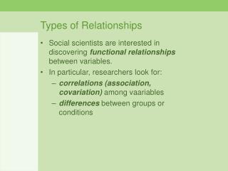 Types of Relationships