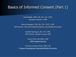 Basics of Informed Consent (Part 1)