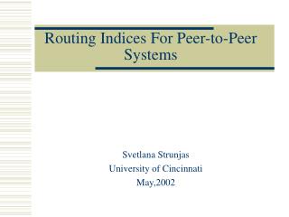 Routing Indices For Peer-to-Peer Systems